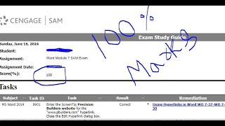 Word Module 7 SAM Exam || 100% Marks