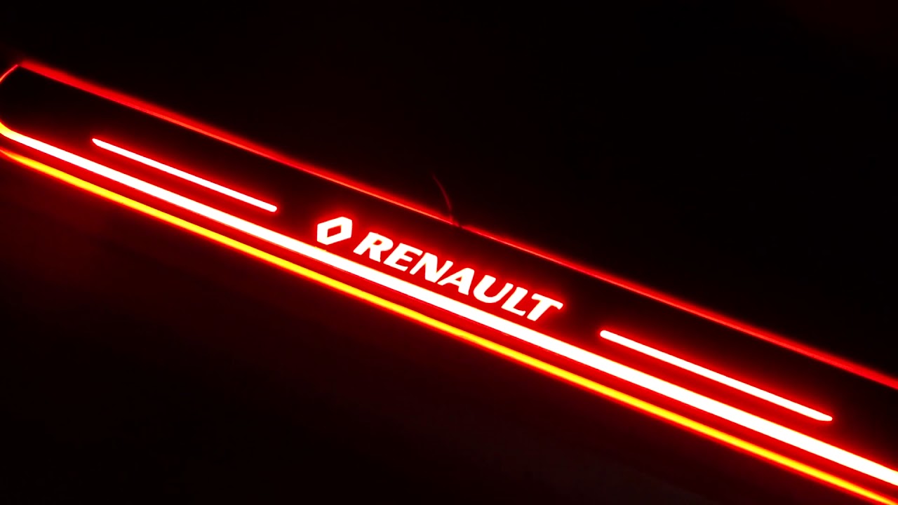 Renault kompatibel Einstiegsleiste mit leuchtendem LOGO - Angetrieben durch  AA-Batterien 