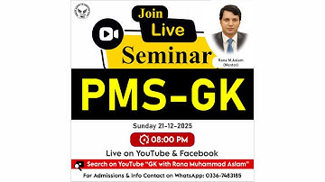 Join Today Live Seminar for the Preparation of PMS GK & other Competitive Exams