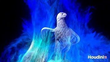 Particles advected by a Pyro simulation, made in Houdini Fx