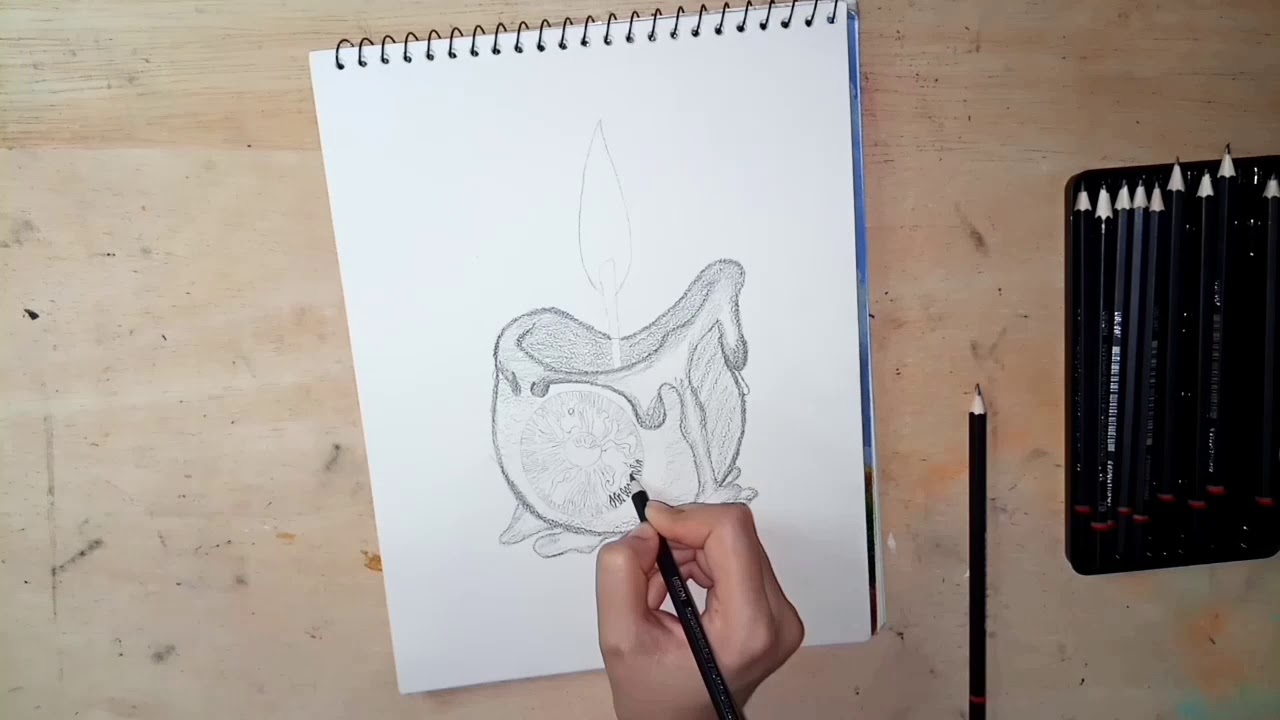 How to draw Candle Eye Easy Sketching BY Samia's Art YouTube