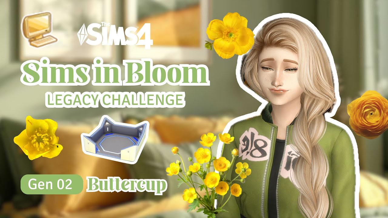 Sims in Bloom Legacy Challenge 💚 Generation 2. Buttercup 🌼 The Computer Whiz 🌿 Programming & Gaming