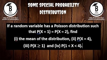 If a random variable has a Poisson distribution such that P(X=1)=P(X=2), find (i) the mean of the di