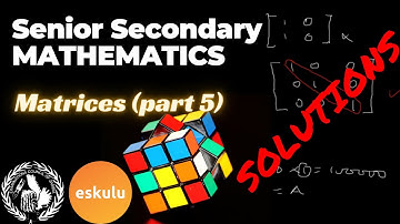 Matrices - Part 5 [ECZ Senior Secondary School MATHEMATICS]