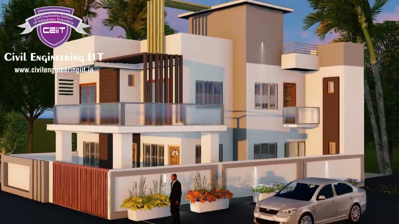 Student Project Bungalow elevation 3D View, Walkthroughs on 3Ds Max, Revit Arch, Sketchup 9370423220