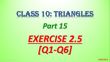 CLASS 10 || TRIANGLES || PART 15 || EXERCISE 2.5