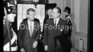 Robert Kennedy is wecomed by Queen Juliana at House ten Bosch Palace