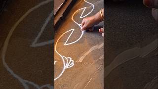 Beautiful border kolam with way trick #rangoli #muggulu #easypadikolam #viralshorts