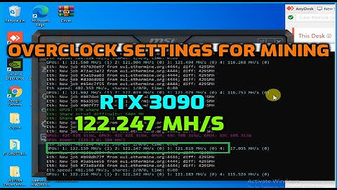 RTX 3090 Overclock Settings for Mining (122 MH/s)