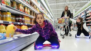 HOVERBOARD GROCERY FOOD SHOPPING CHALLENGE!!