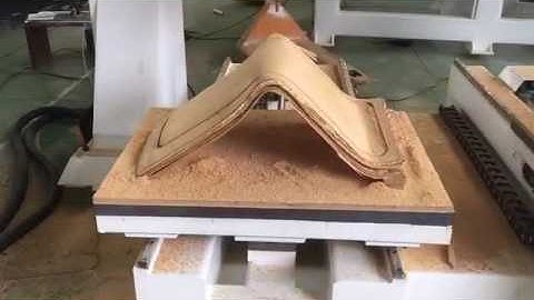 chinese chaep 4 axis ATC cnc router machine working video; bend wood chair cutting machine