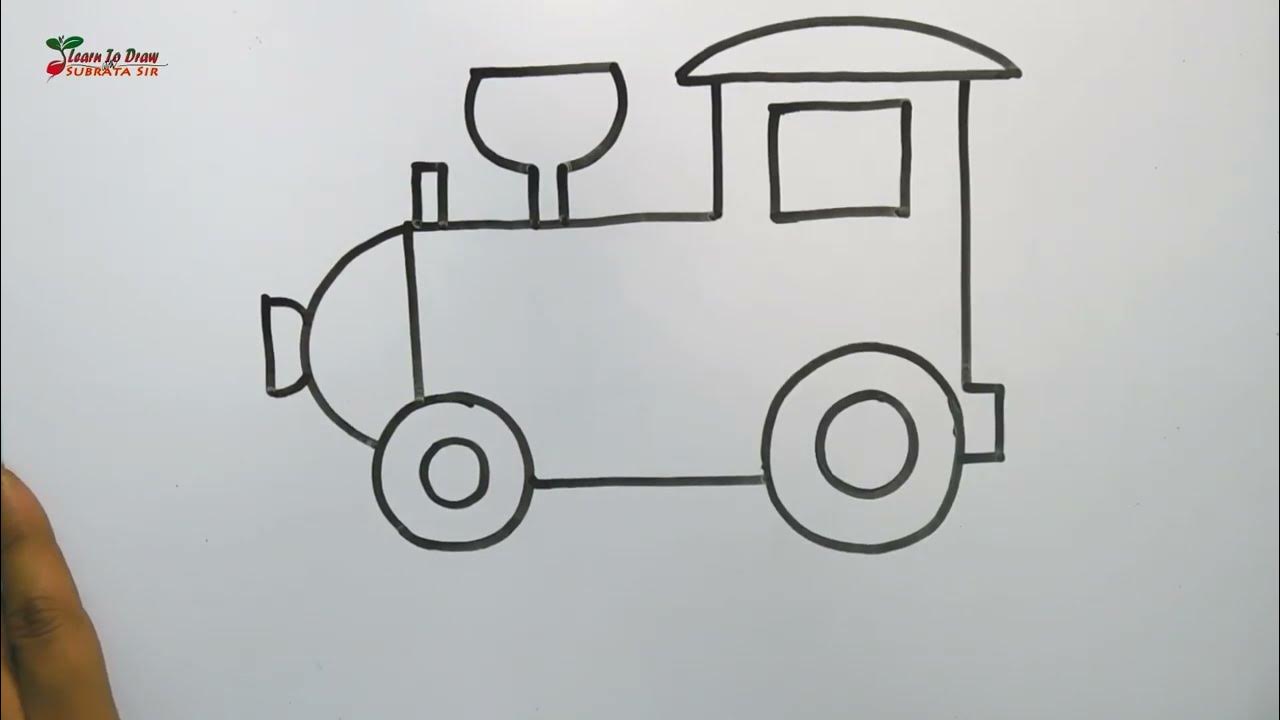 How to draw a engine | Engine drawing simple | Engine drawing easy step