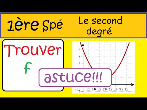 ASTUCE - 1ère Spé Maths- Le second degré - Trouver f avec la courbe 3 ...