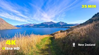 Virtual Running Video 4K  Treadmill workout Queenstown Jacks Pt  Virtual Run  Scenery New Zealand