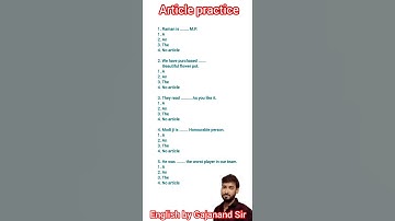 Article practice set for All competitive exams | Article MCQ test | Article questions practice |
