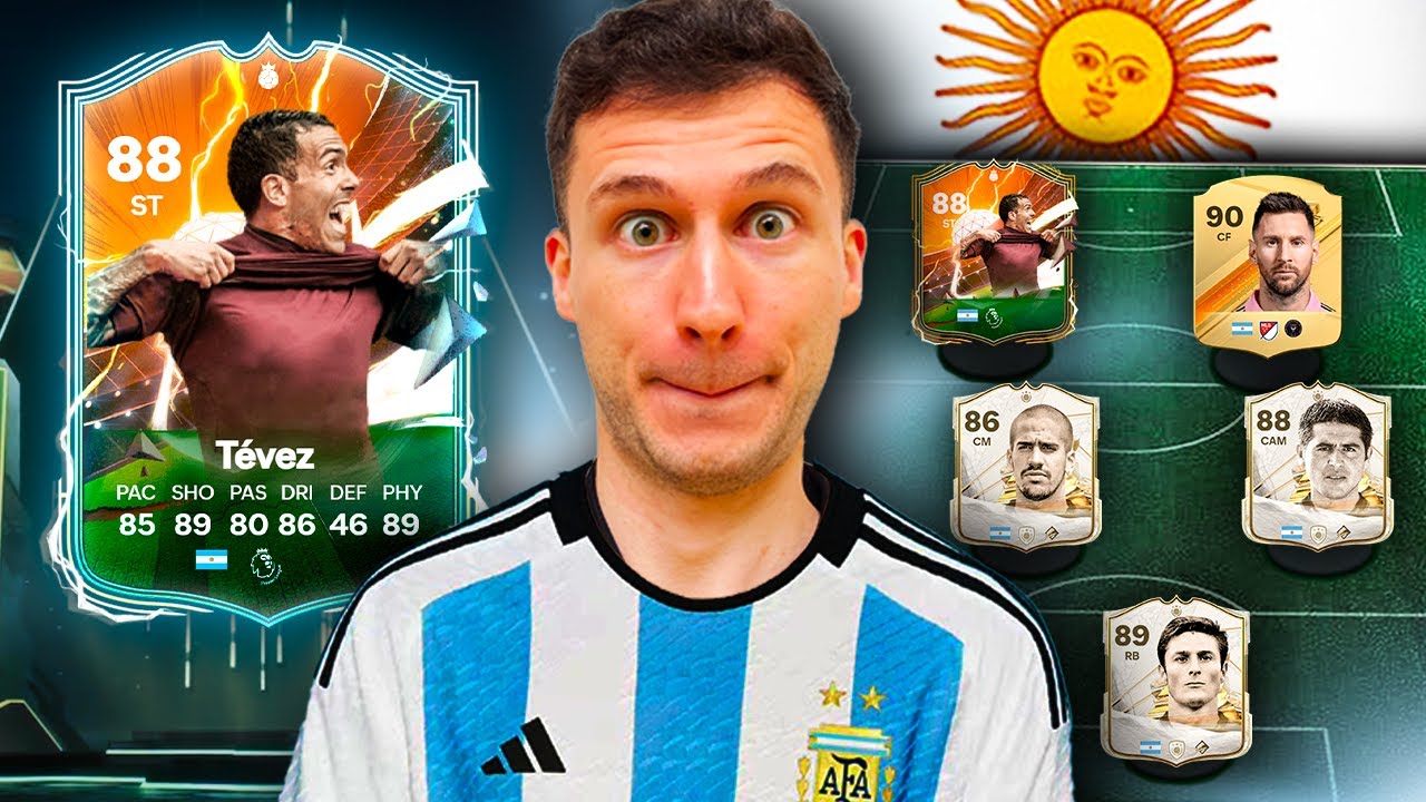 TROUXE O TEVEZ & MONTEI O TIME LENDÁRIO DA ARGENTINA NO EAFC 24 - ULTIMATE TEAM