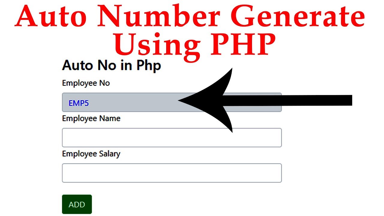 Auto Number Generate Using Php