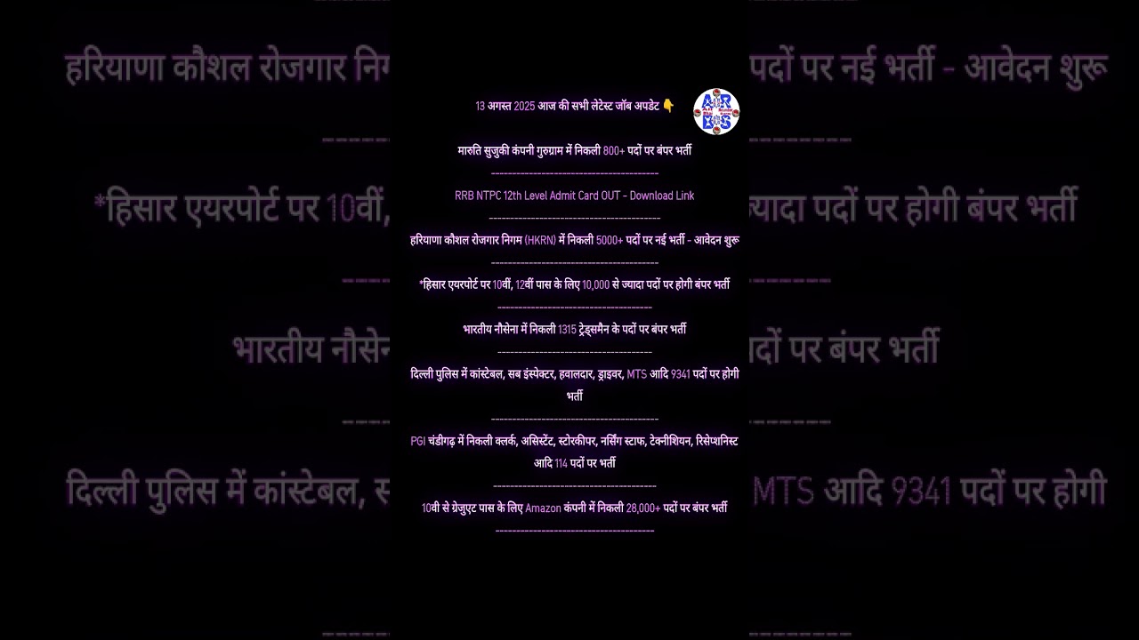 || Today Job's vacancy ♥️👍 || 