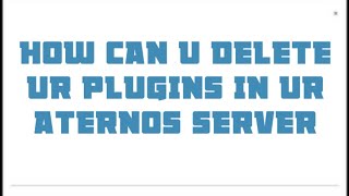 How to remove plugins from aternos server