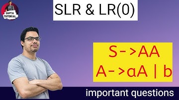SLR & LR(0) Parsing Table #importantquestions