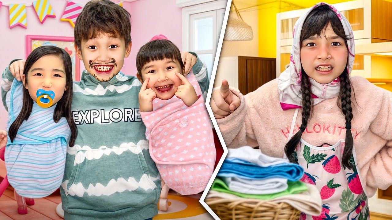 ПАПА МЕН МАМА😱|АЛИНУР МЕН ЖАСМИН МАМА ПАПА БОЛДЫ🤣👀|ТОМИРИСТЫ БҰРЫШҚА ТУРҒЫЗЫП ЖАЗАЛАДЫ🤯