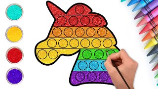 Glitter Pop It Unicorn How To Draw Unicorn Cute Drawings Chiki Art Hooplakidz Howto