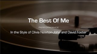 Karaoke The Best Of Me olivia Newtonjohn And David Foster
