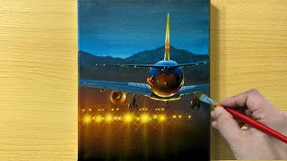 Airport Landing / Acrylic Painting / STEP by STEP #216 / 아크릴화