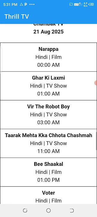 chumbak TV schedule