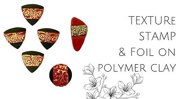 Texture Stamp and Gold Leaf on Polymer Clay