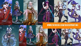 Genshin Impact Waifu Collections 3D Print STL figures