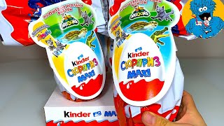 Супер Мега Киндер Сюрпризы Макси из Новой Коллекции Натунс! Mega Giant Kinder Maxi Eggs Natoons!
