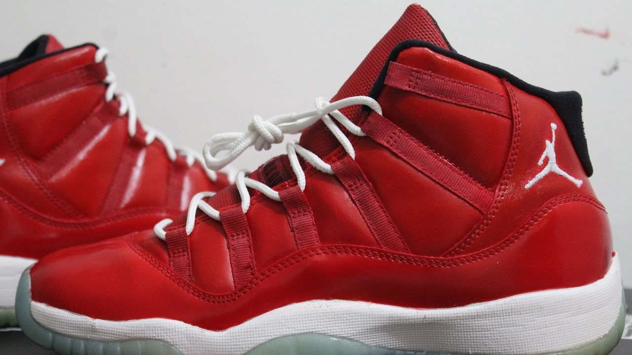 CUSTOM GYM RED JORDAN 11's 