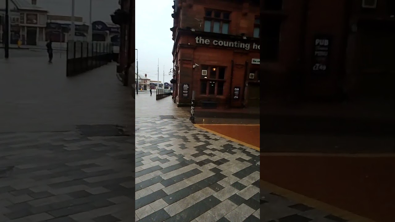 Walk along Talbot Road as Storm Isha arrives in Blackpool