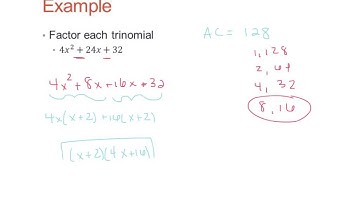 A1 8.4 Factoring Trinomials with a Leading Coefficient