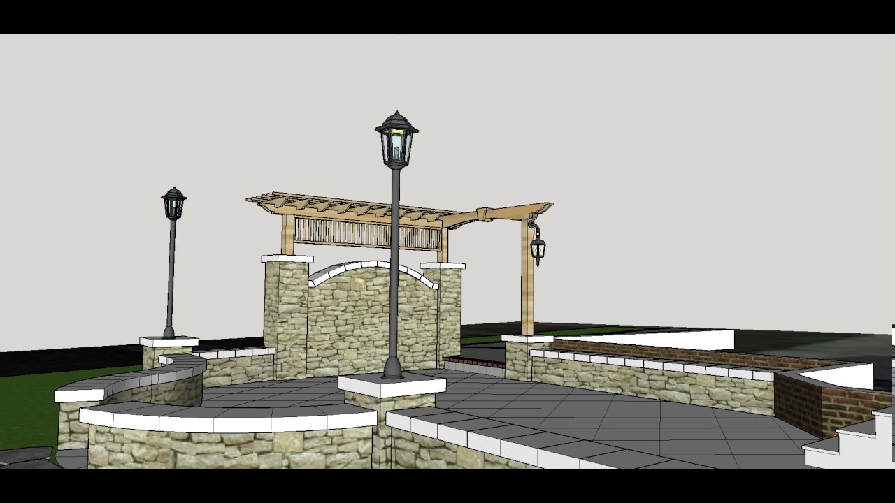 Backyard Patio Pavers, Stone walls, and Pergola Sketchup ... Backyard Patio Pavers, Stone walls, and Pergola Sketchup ... on Sketchup Backyard id=65375
