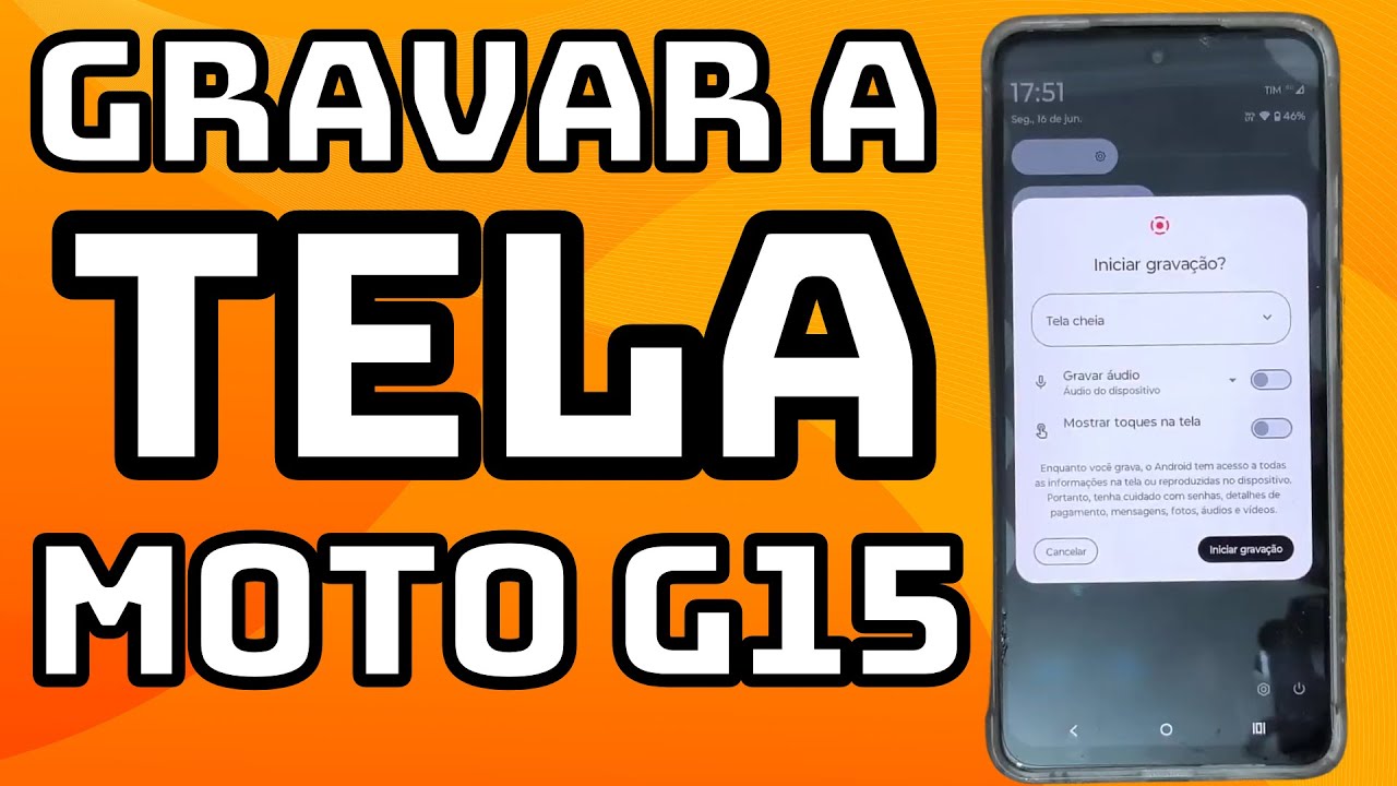 COMO GRAVAR A TELA DO CELULAR MOTOROLA MOTO G15 - YouTube