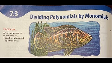 Grade 9 - Exercise 7.3 Dividing Polynomials by Monomials