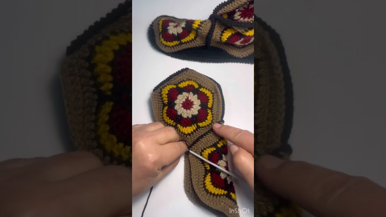 ТАПОЧКИ-САПОЖКИ крючком из мотивов.