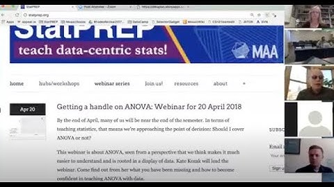 StatPREP Webinar: Getting a handle on ANOVA