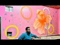 how to wall art Painting Designed ❤️🌹🥰 #roj #viral #drawing #india #painting #shortvideo 