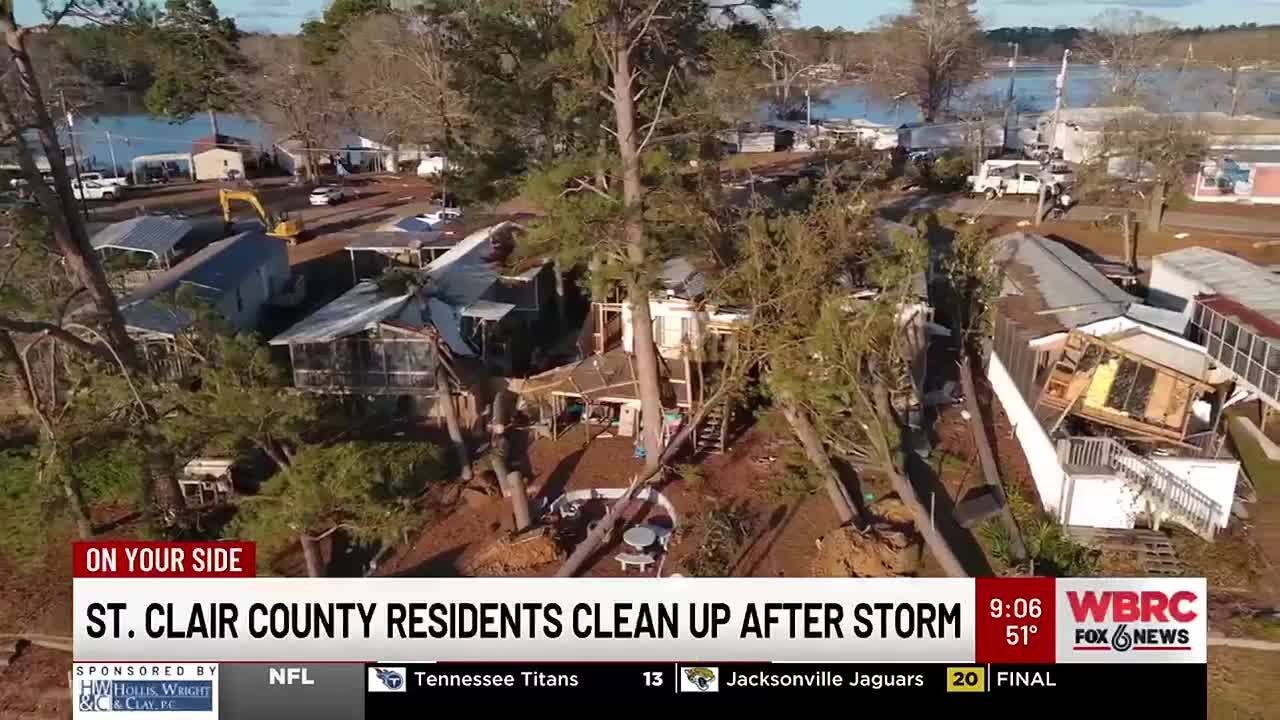 St. Clair County residents clean up after storm - YouTube