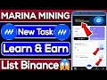 Marina Protocol Mining App | New Task Learn & Earn | Marina Coin List Binance | Rizwan Blouch