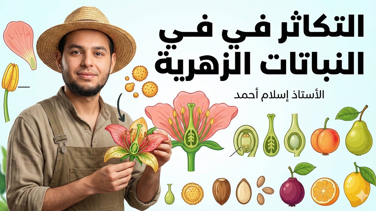 شرح التكاثر في النباتات الزهرية (الجزء الأول) ثانوية عامة 2026