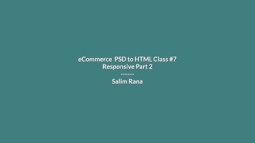 eCommerce PSD to HTML Class 7 Responsive (Bootstrap 4) | Bangla Tutorial