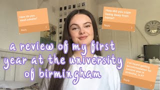 a review of my first year at the university of birmingham