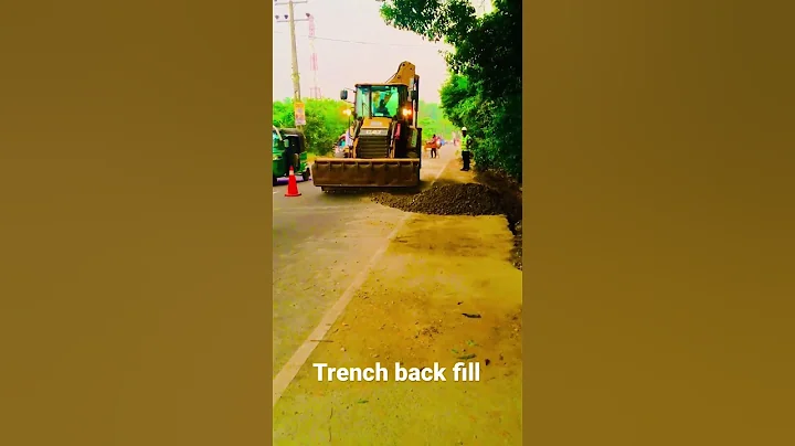 Road construction pipe lane Trench back fill