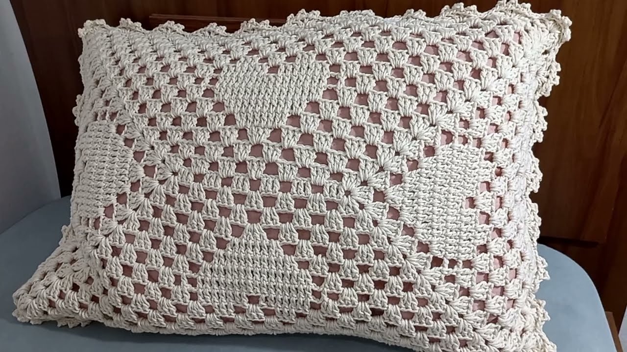 CAPA DE TRAVESSEIRO DE Crochê #aldacilenecroche