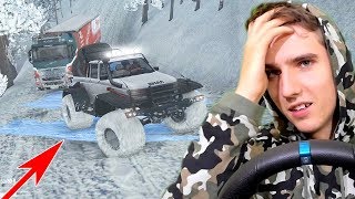 ЛЕДЯНАЯ ГОРКА ! КТО СМОЖЕТ ЗАТЯНУТЬ ФУРУ? - SPINTIRES MUDRUNNER