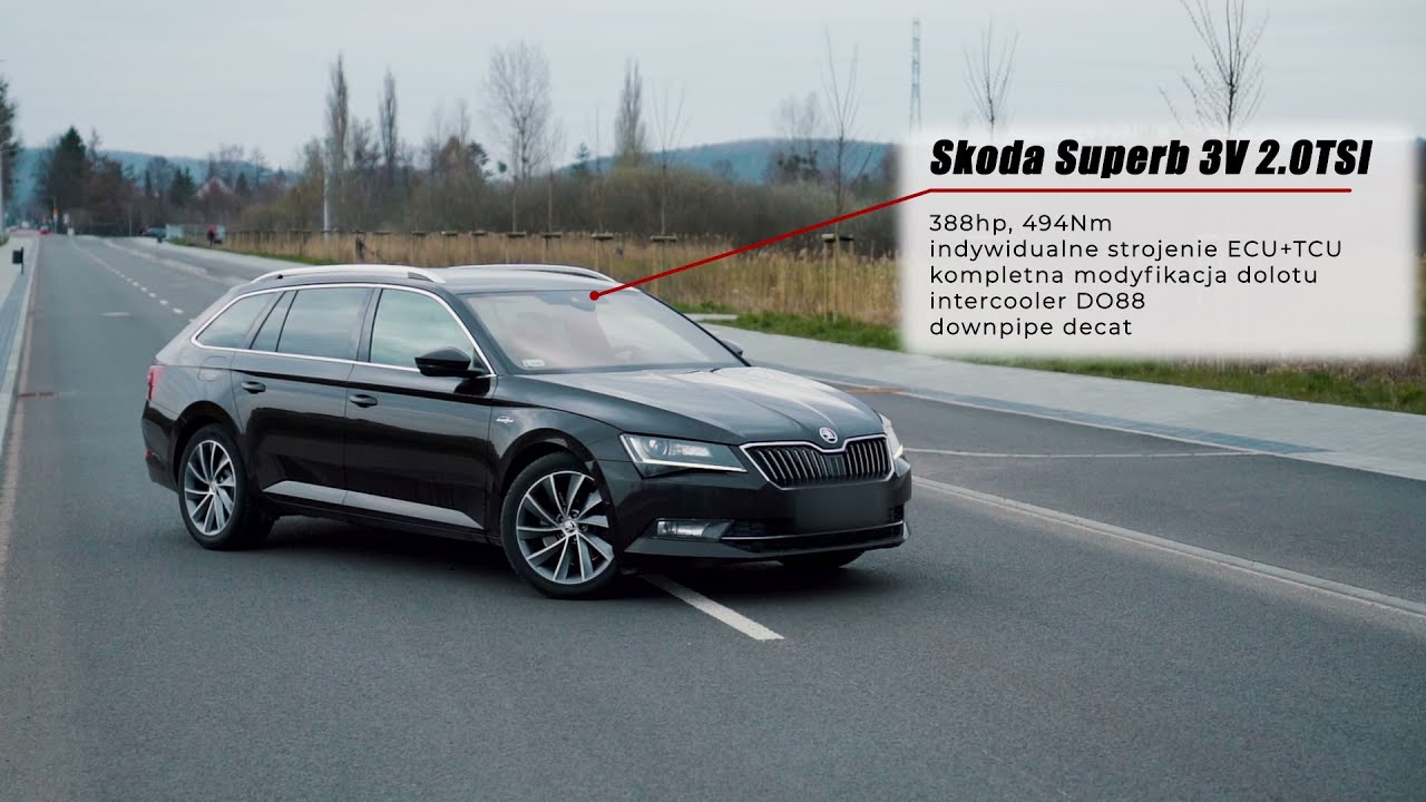 Skoda Superb 3V 388hp, 494Nm by MW Motorline & MK2 VRT 0-200km/h 